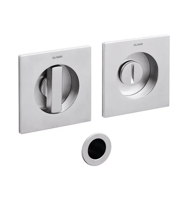 Značkový Mušle pro posuvné dveře Olivari Giotto Q Superfinish nerez satin