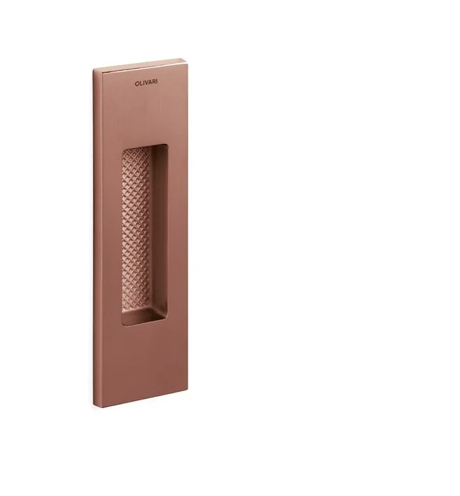 Akční Cena Mušle pro posuvné dveře Olivari Siro, plná Superfinish měď satin