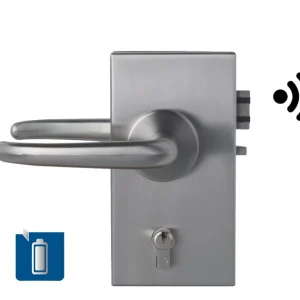 Značkový Panikový zámek pro skleněné dveře - Ülock-B Glass, elektromechanický Pravé provedení, Ven z interiéru