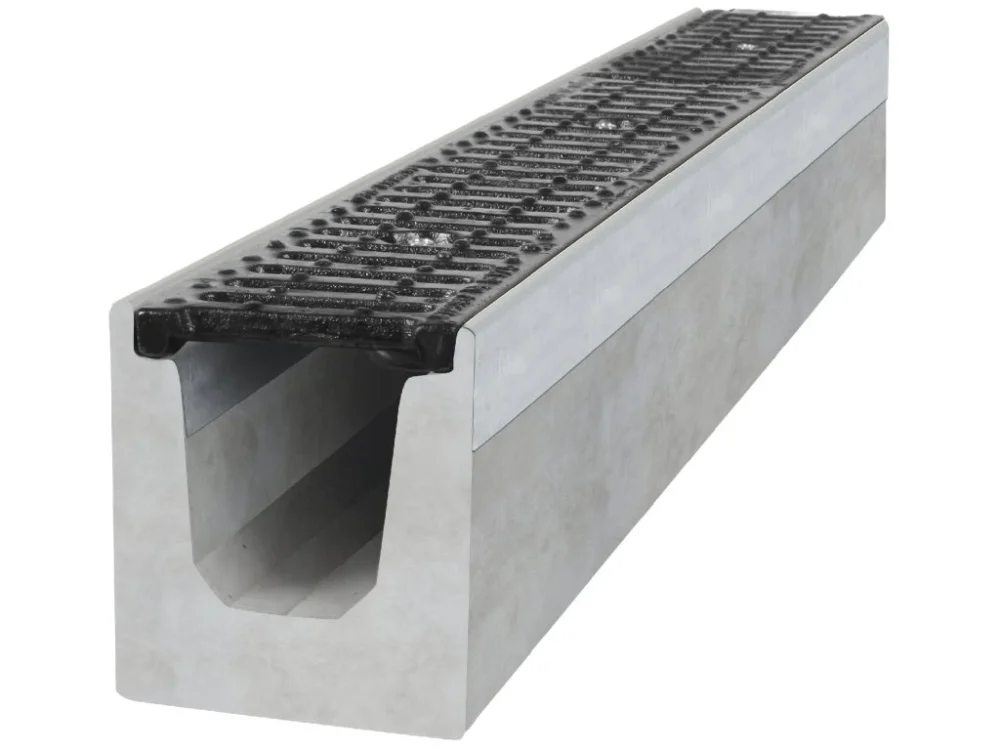 Odvodňovací betonový žlab BIELBET B125 s litinovou mříží 1000 x 145 x 160 mm Cenově Výhodný