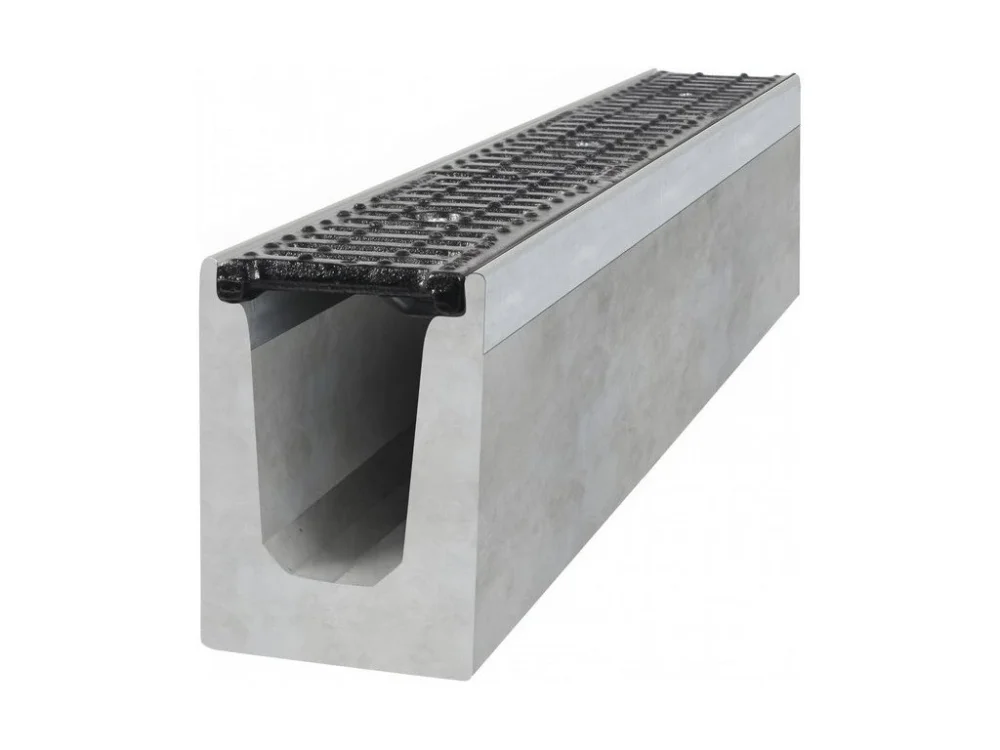 Odvodňovací betonový žlab BIELBET C250 s litinovou mříží 1000 x 145 x 200 mm Horká Nabídka