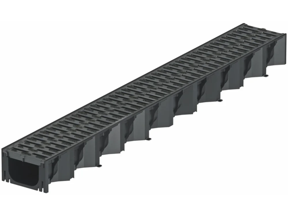 Odvodňovací plastový žlab ACO HEXASELF A15 s plastovou mříží 1000 x 129 x 82 mm Autentický