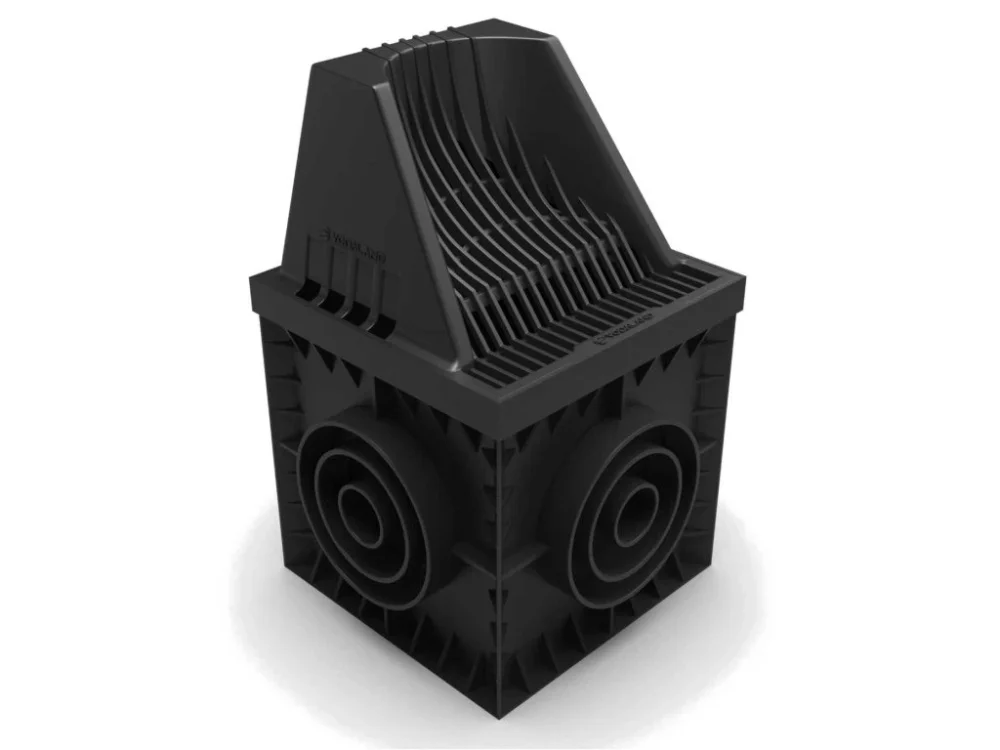 Cenově Výhodný Revizní šachta VODALAND BASE 300 x 300 mm plastová s plastovým roštem 3D A15 50-160 mm černá