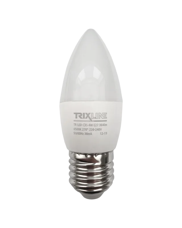 Expresní Doručení LED žárovka Trixline 4W E27 C35 denní světlo