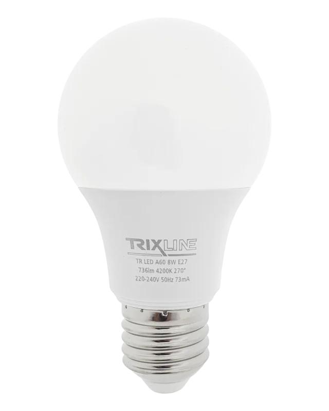 Cenově Výhodný LED žárovka Trixline 8W 736lm E27 A60 neutrální bílá