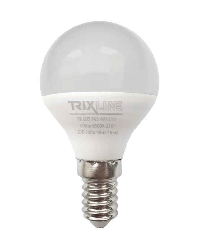 LED žárovka Trixline 4W 376lm E14 P45 studená bílá Autentický