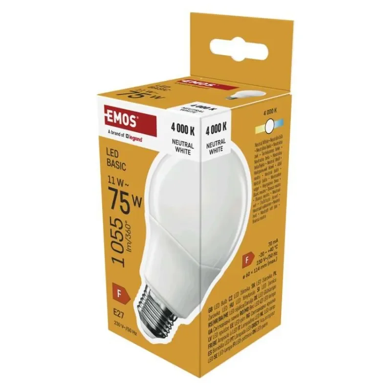 LED žárovka Basic A60 / E27 / 11W (75 W) / 1055 lm / Neutrální bílá Speciální Cena