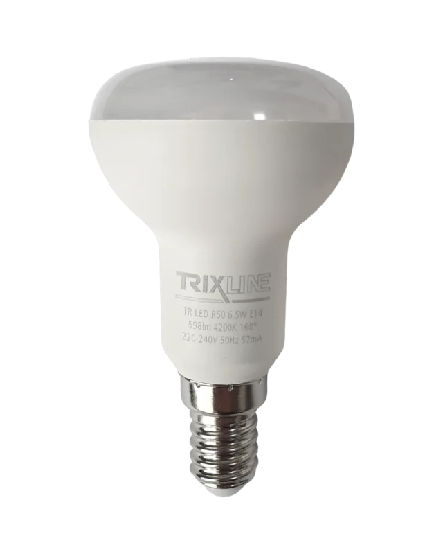 Vysoce Kvalitní LED žárovka Trixline 6,5W 598lm E14 R50 neutrální bílá