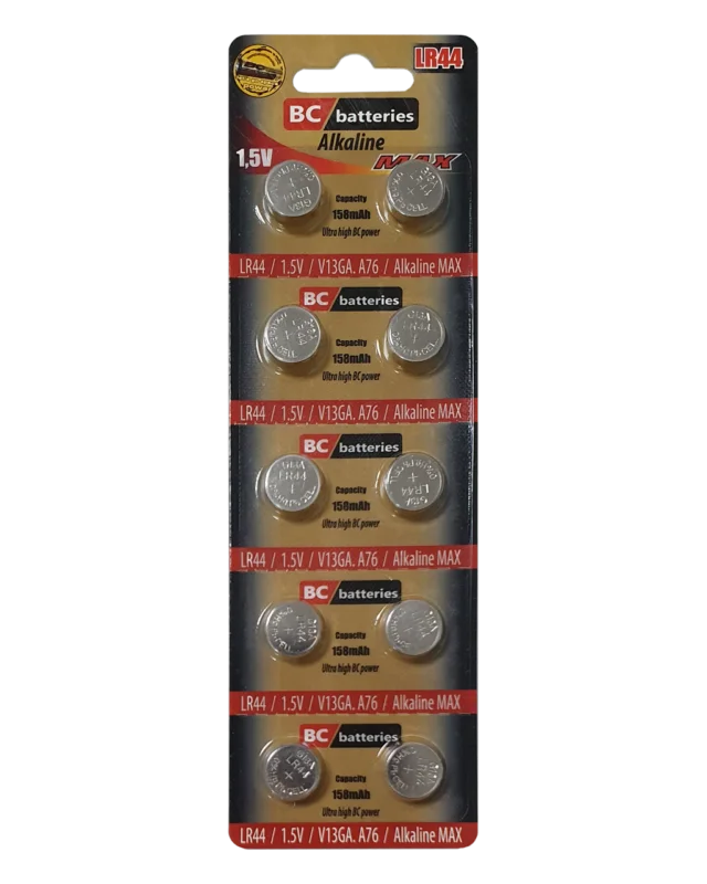 BC batteries alkalické knoflíkové baterie 1,5V LR44 / 10ks Nejlepší Cena