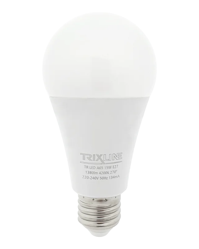 Speciální Cena LED žárovka Trixline 15W 1380lm E27 A65 neutrální bílá