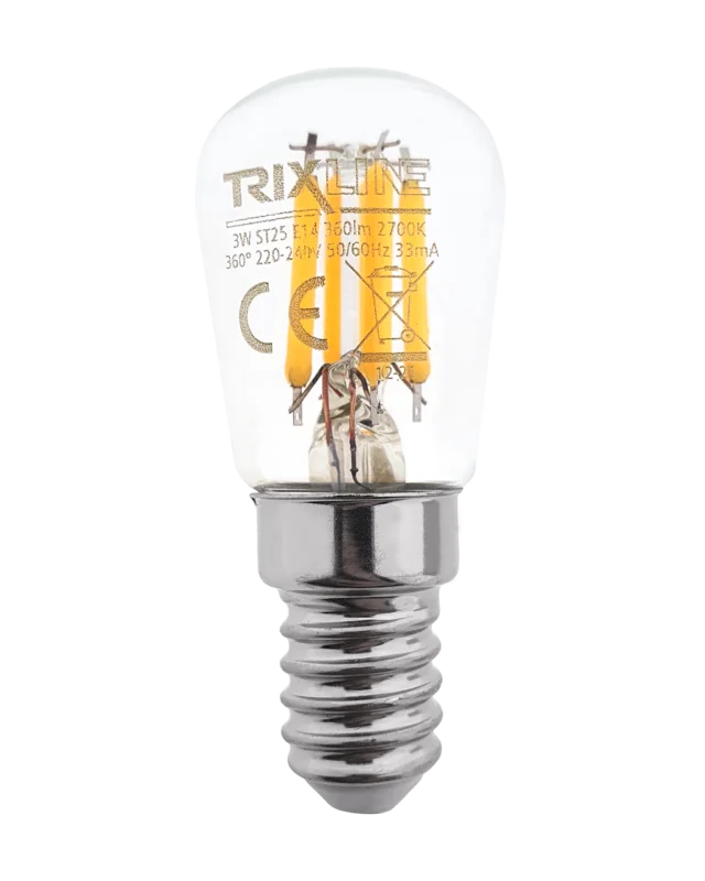 Dekorační LED žárovka FILAMENT Trixline 3W 360lm ST25 E14 teplá bílá Novinka