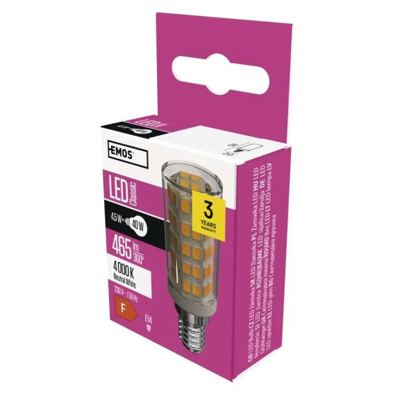 Doprava Zdarma LED žárovka do digestoře Classic JC / E14 / 4,5 W (40 W) / 465 lm / neutrální bílá