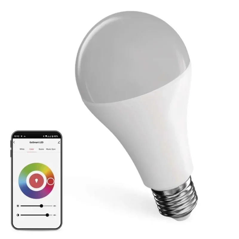 Chytrá LED žárovka GoSmart A65 / E27 / 14 W (94 W) / 1 400 lm / RGB / stmívatelná / Zigbee Doprava Zdarma