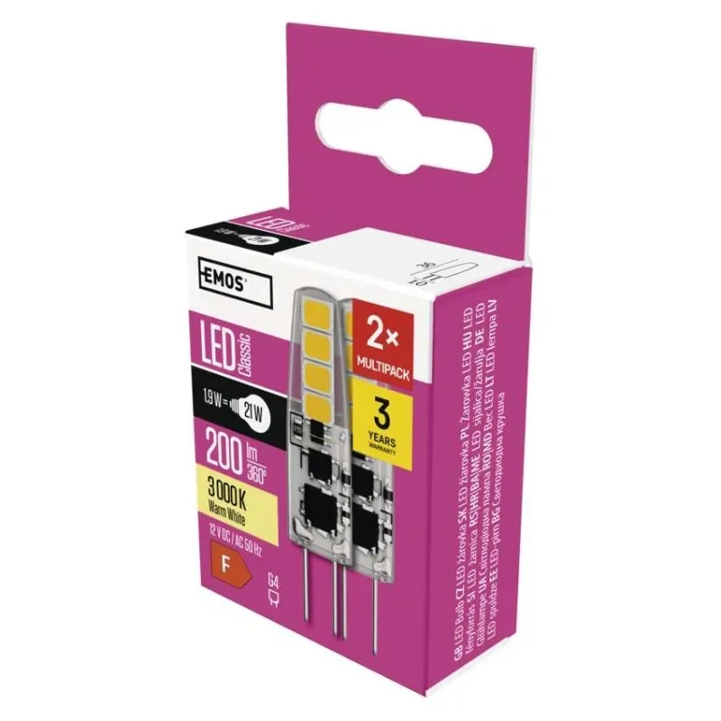 LED žárovka Classic JC / G4 / 1,9 W (21 W) / 200 lm / teplá bílá Ověřený