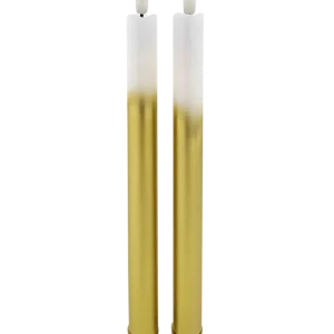 Značkový Dlouhé LED svíce - bílo-zlatá, 2ks HOME DECOR HD-116