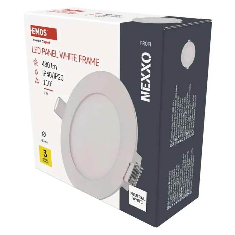 LED vestavné svítidlo NEXXO, kruhové, bílé, 7W, neutrální bílá Levný