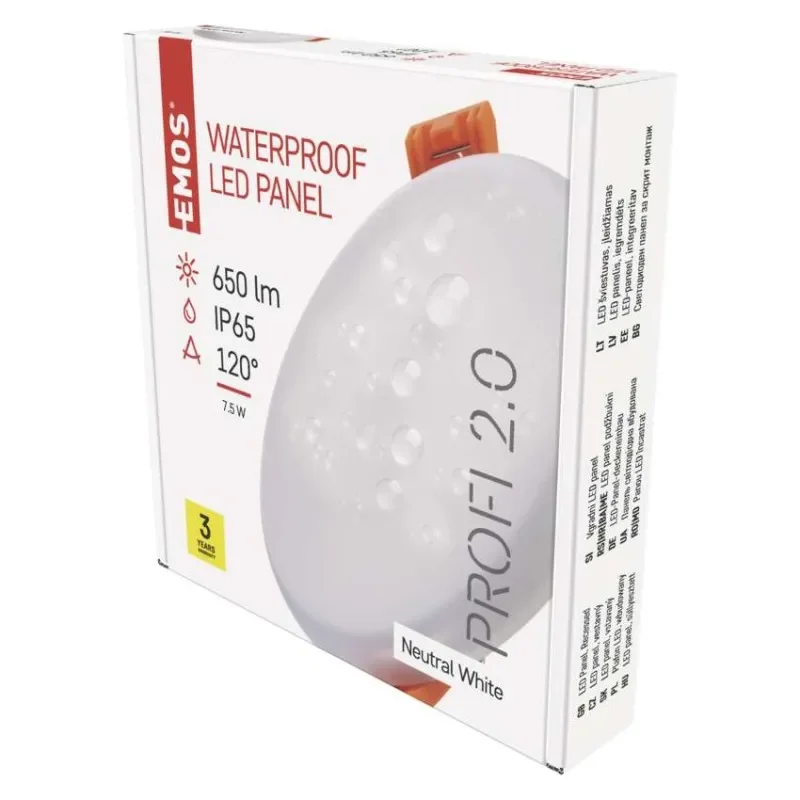 LED vestavné svítidlo VIXXO, kruhové, bílé, 7,5W neut. bíla, IP65 Originální
