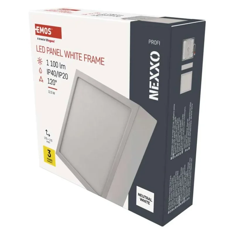 Akční Nabídka LED přisazené svítidlo NEXXO, čtvercové, bílé, 12,5W, neutrální bílá