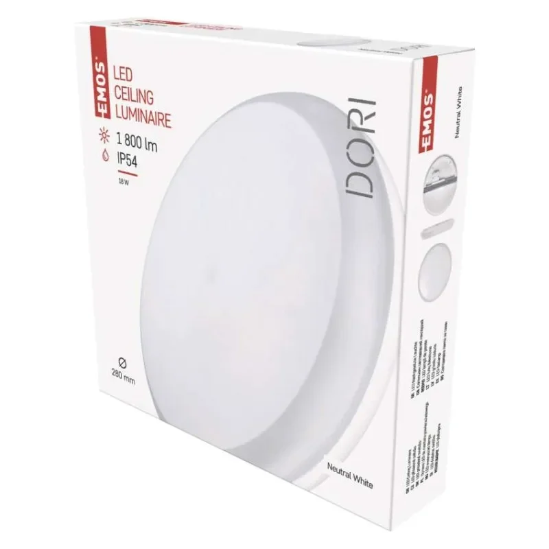 LED přisazené svítidlo DORI, kruhové bílé 18W neutr.b., IP54 Sleva