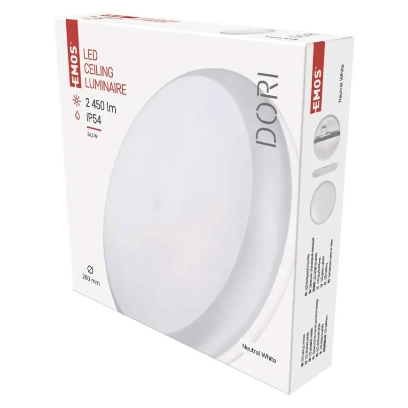 LED přisazené svítidlo DORI, kruhové bílé 24,5W neutr.b., IP54 Horká Nabídka