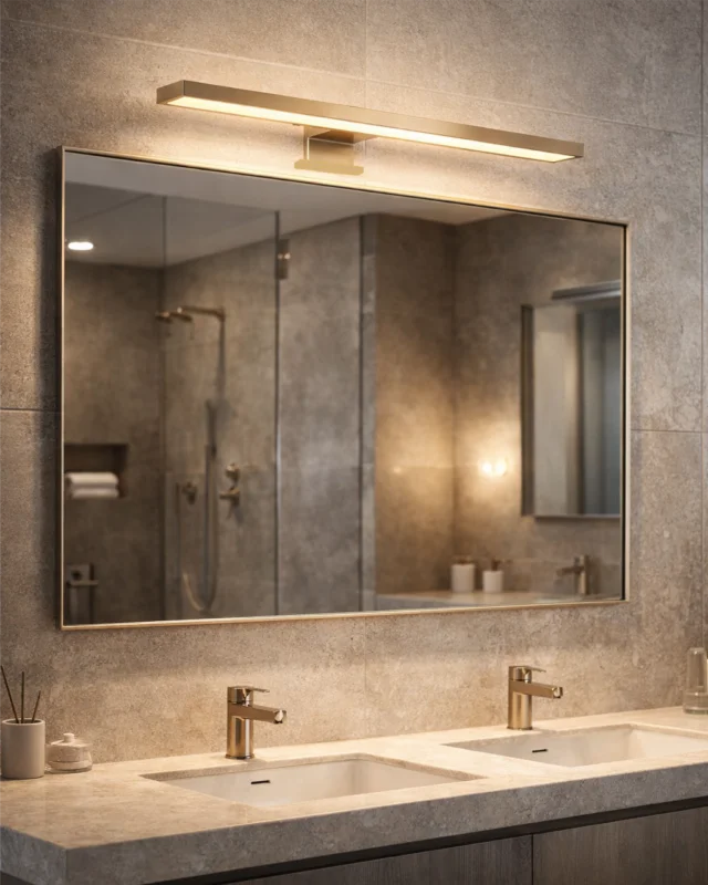 Speciální Cena Q-305G LED 8W/640lm/4000K zrcadlové světlo 50cm - lesklé zlaté QTEC