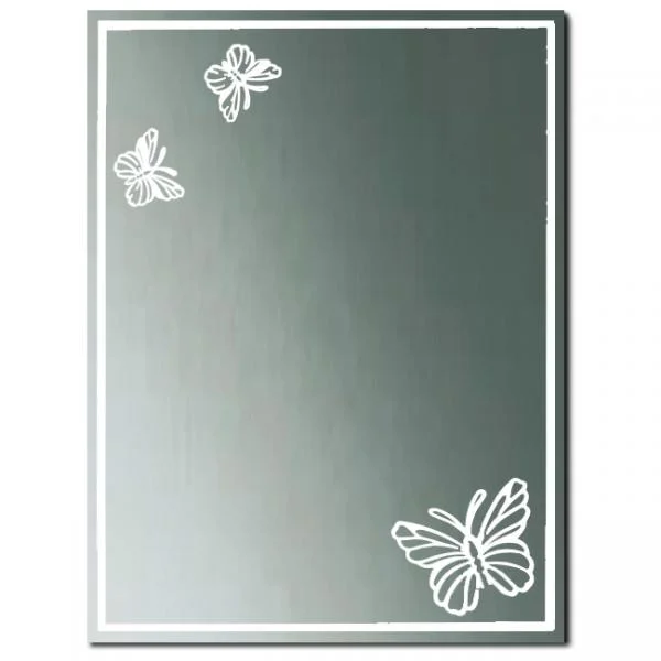 Zrcadlo koupelnové 50 x 50 cm motýl na nalepení Levný
