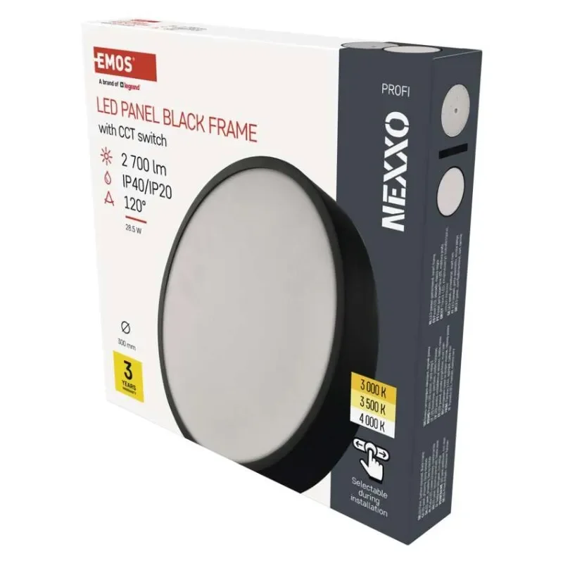 Koupit Online LED přisazené svítidlo NEXXO, kruhové, černé, 28,5W, se změnou CCT