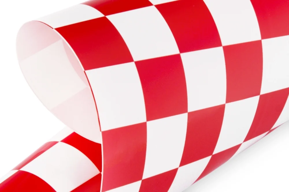 Nízká Cena KAVAN nažehlovací folie šachovnice červená/bílá 2 m šiře 64cm
